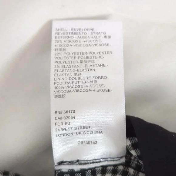 Urban Outfitters Susie High Rise Plaid Pants, Color Black/White Size 6 - Picture 15 of 15